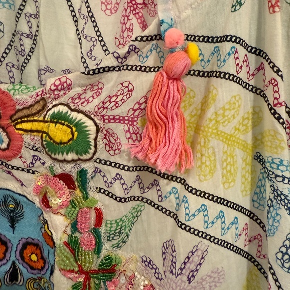 Colorful Embroidered Mini Dress - Picture 5 of 9